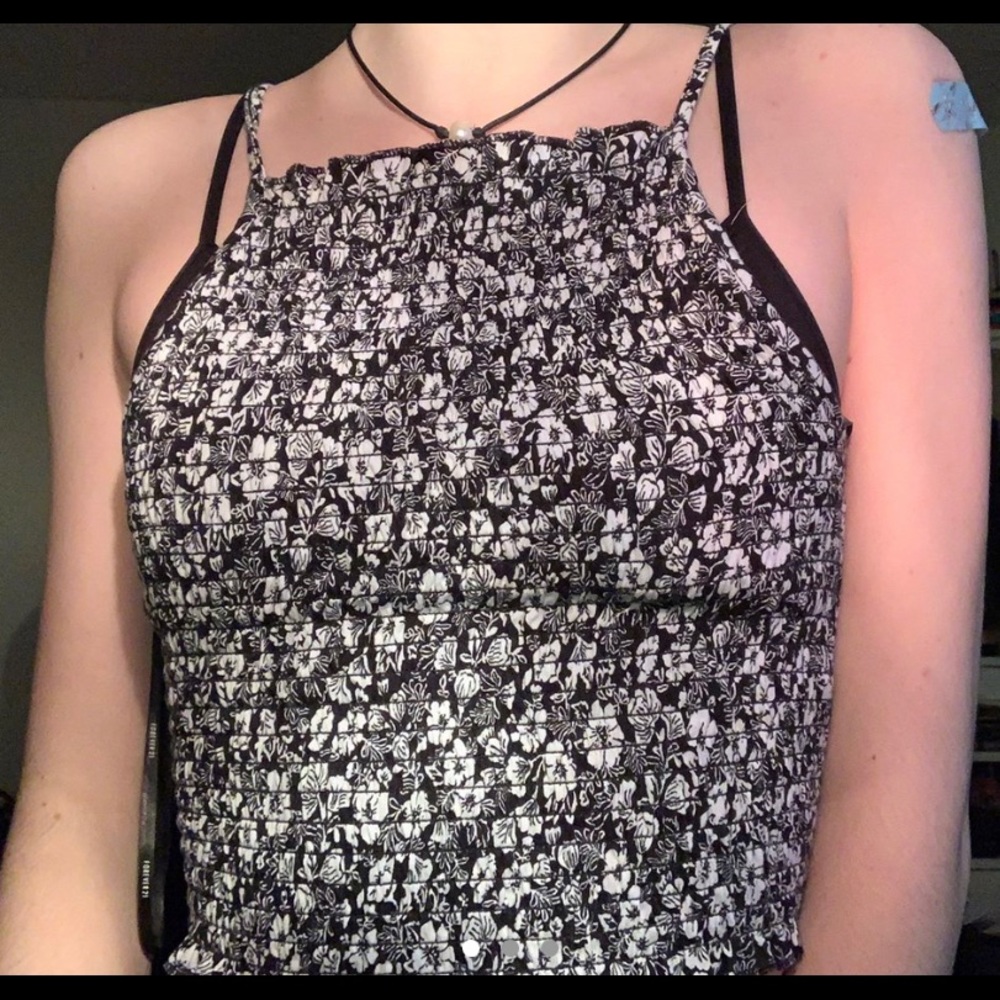 Floral halter crop top